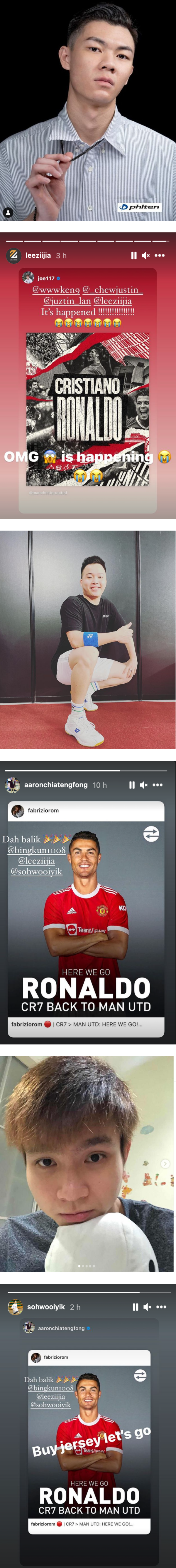 C 罗回归曼联！李梓嘉、谢定峰、苏伟译乐疯 高呼：OMG真的发生了！ 娱乐资讯 图2张