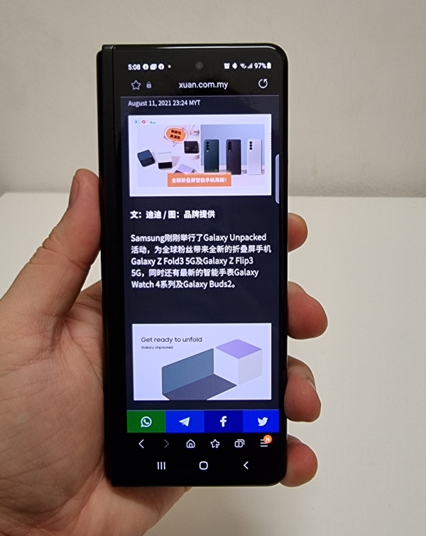 Review I 折叠屏手机就是酷！Samsung Galaxy Z Fold3 5G 五个亮点可以买！ 更多热点 图4张