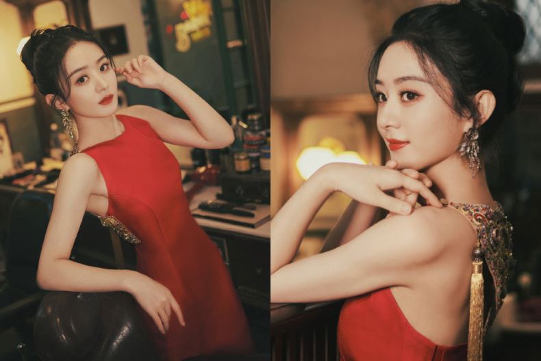 赵丽颖晒“纤细曲线”　被抓包是“过季礼服”网友却赞到爆 时尚资讯 图2张