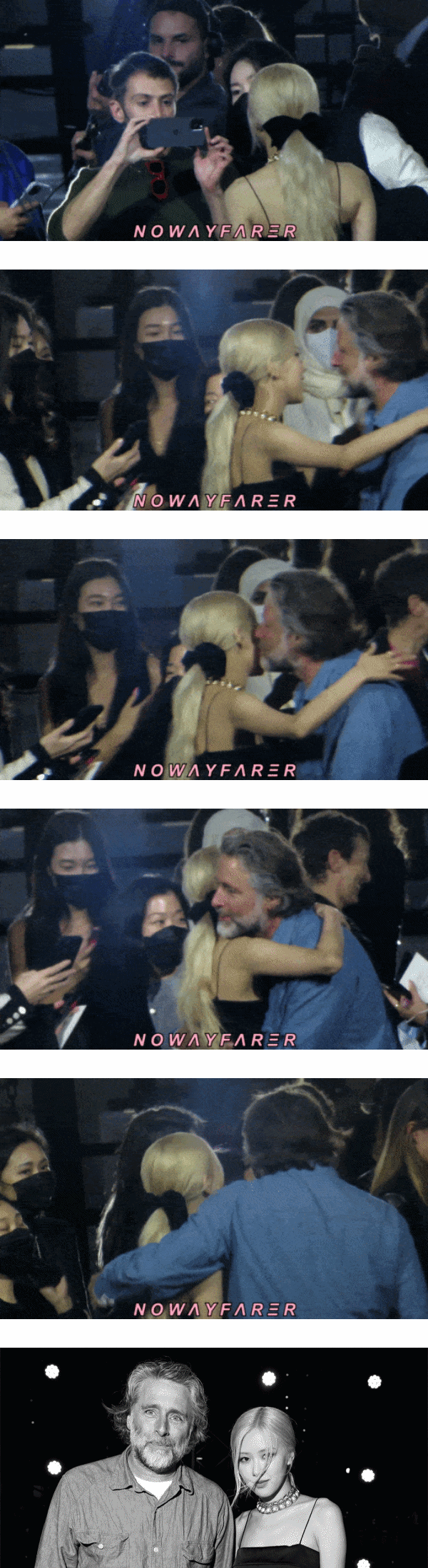 BLACKPINK 二美现身巴黎时装周！Rosé竟被一名神秘男子亲吻脸颊？ 娱乐资讯 图3张