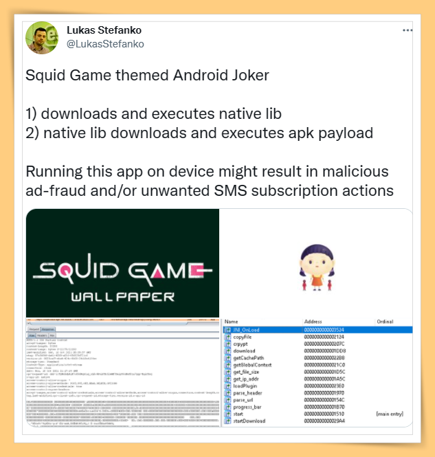 News I 《鱿鱼游戏》爆红出现出现App！其中一款被发现内藏 Joker恶意程式！ 更多热点 图2张