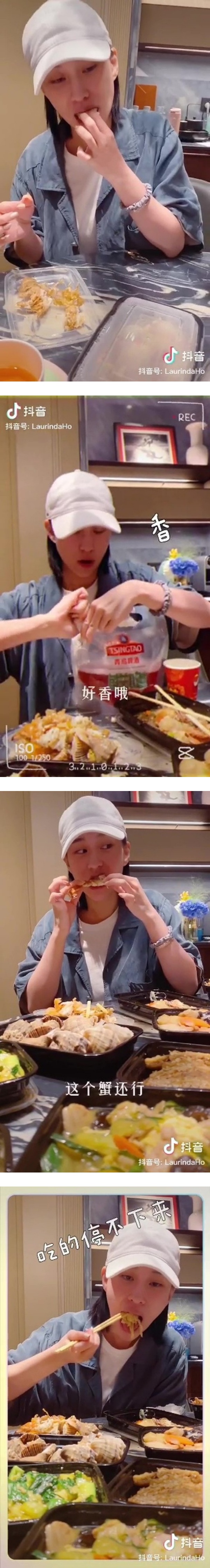 何超莲镜头前狂吃美食 自称：吃货！下秒却失态呕吐 娱乐资讯 图1张