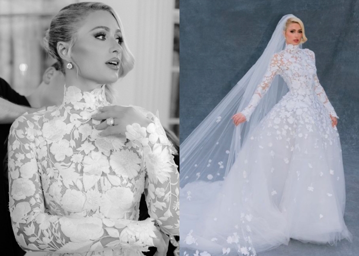 Style｜订婚4次的芭比名媛Paris Hilton终于嫁了！童话式婚纱来自它！ 更多热点 图2张