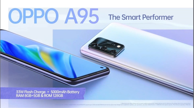 手机 I OPPO发布A95智能手机！不仅拥有高颜值外观 ，还有5000mAh大电池和33W闪充！ 更多热点 图1张