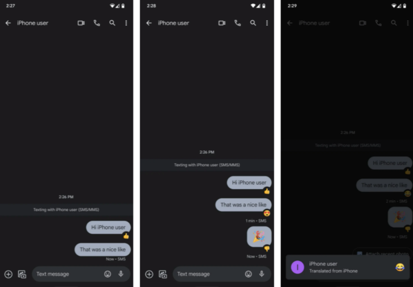 阅读讯息更方便！Google Messages 将可支援显示 iPhone 用户回应的表情符号 数码科技 图2张