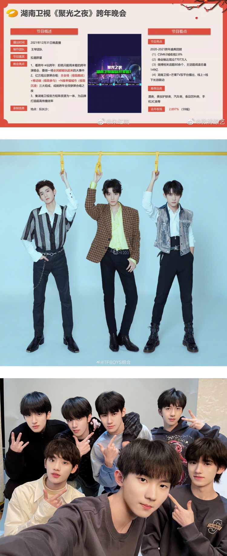 网疯传湖南卫视跨年晚会拟邀名单！ 《浪姐》、《披哥》都来了...TFBOYS合体？ 娱乐资讯 图2张