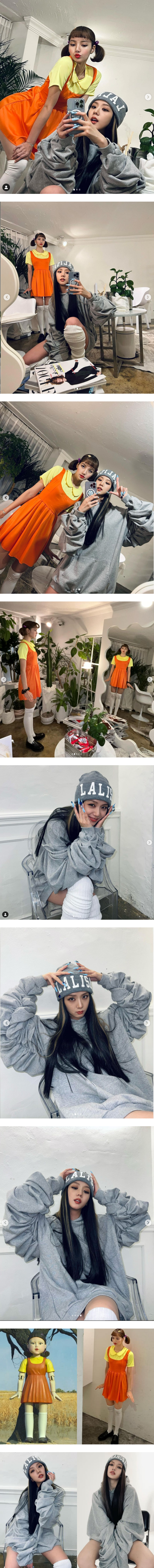 BLACKPINK 万圣节Cosplay 来了！Lisa 模仿《鱿鱼游戏》“恐怖娃娃”… Jisoo 竟Cosplay 她！ 娱乐资讯 图2张