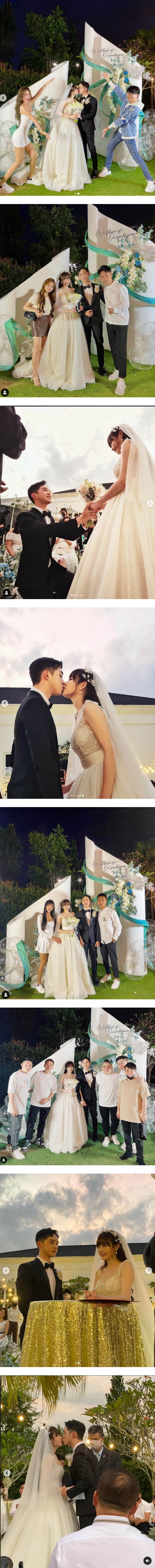 马来西亚网红Diorlynn翁依玲、Wilbur黄劲达结婚了！ 婚礼画面曝光...甜蜜献吻告白 娱乐资讯 图2张