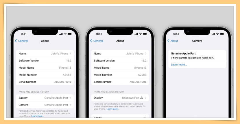 News I iOS 15.2 添新功能！果粉可查看iPhone维修零件是否正品！ 更多热点 图2张