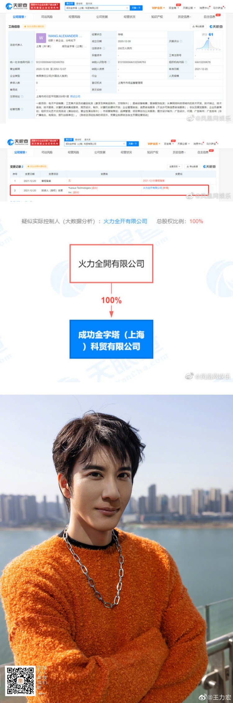 为封杀后的事业铺路！ 王力宏道歉当天“100%持股”入主新事业 娱乐资讯 图2张