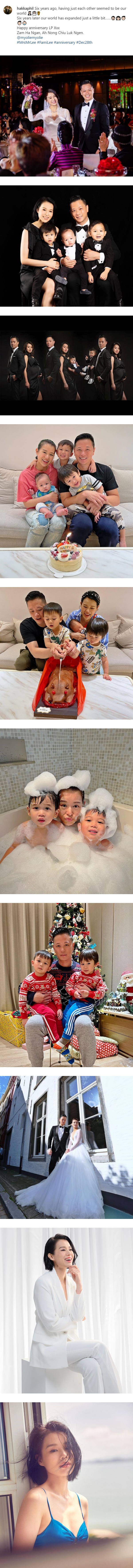 胡杏儿一件礼服穿足3胎！夫妻抱三娃庆铁婚 娱乐资讯 图2张