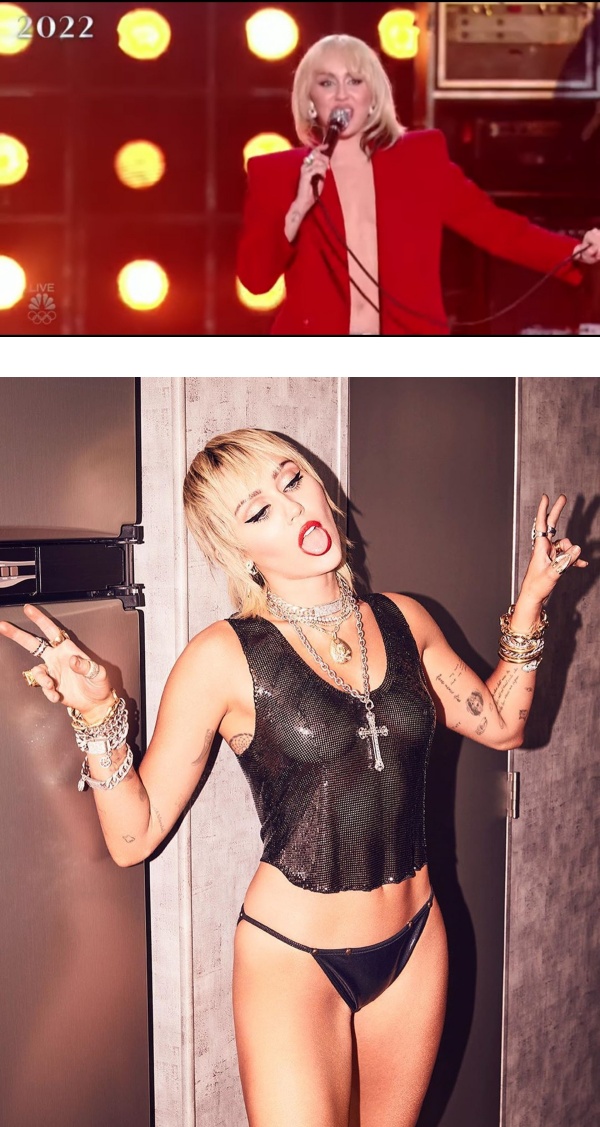 超短上衣突滑落险走光！Miley Cyrus按住“重要部位”继续唱 娱乐资讯 图2张