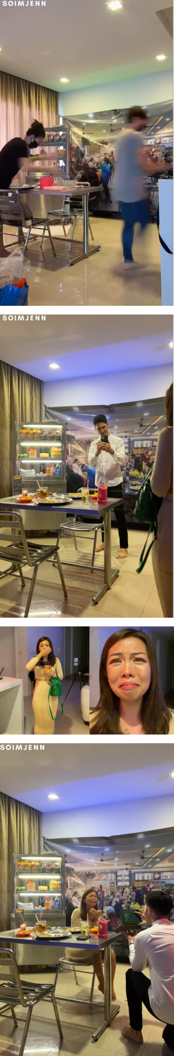 马来西亚YouTuber Jenn Chia 被外国男友求婚成功！他竟把求婚现场布置成Mamak 档！ 娱乐资讯 图2张