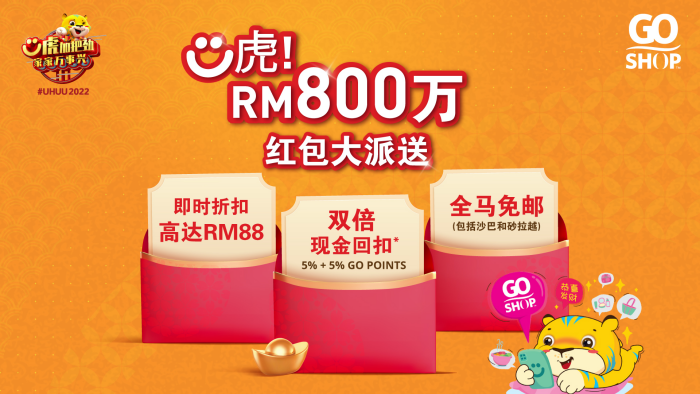 News｜Go Shop #UHUU2022新春大促销来了！守直播还能赢现金、平板电脑！ 更多热点 图1张