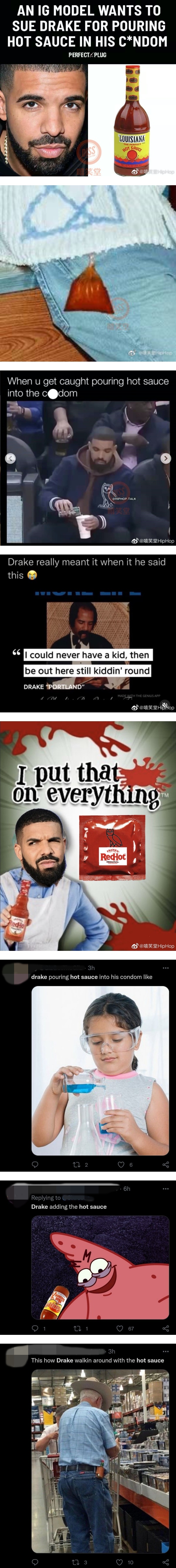 Drake 约P防“偷精生子”…竟把辣椒酱灌入保险套！女网红企图偷种 私密处被灼伤！ 娱乐资讯 图2张