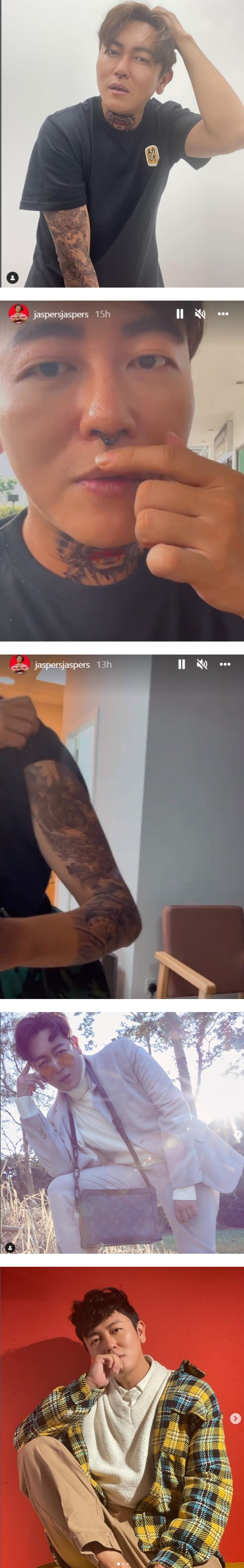 Jaspers近照曝光...穿鼻环、大花臂 连颈项也全是纹身！ 网封：马来西亚谢和弦 娱乐资讯 图2张