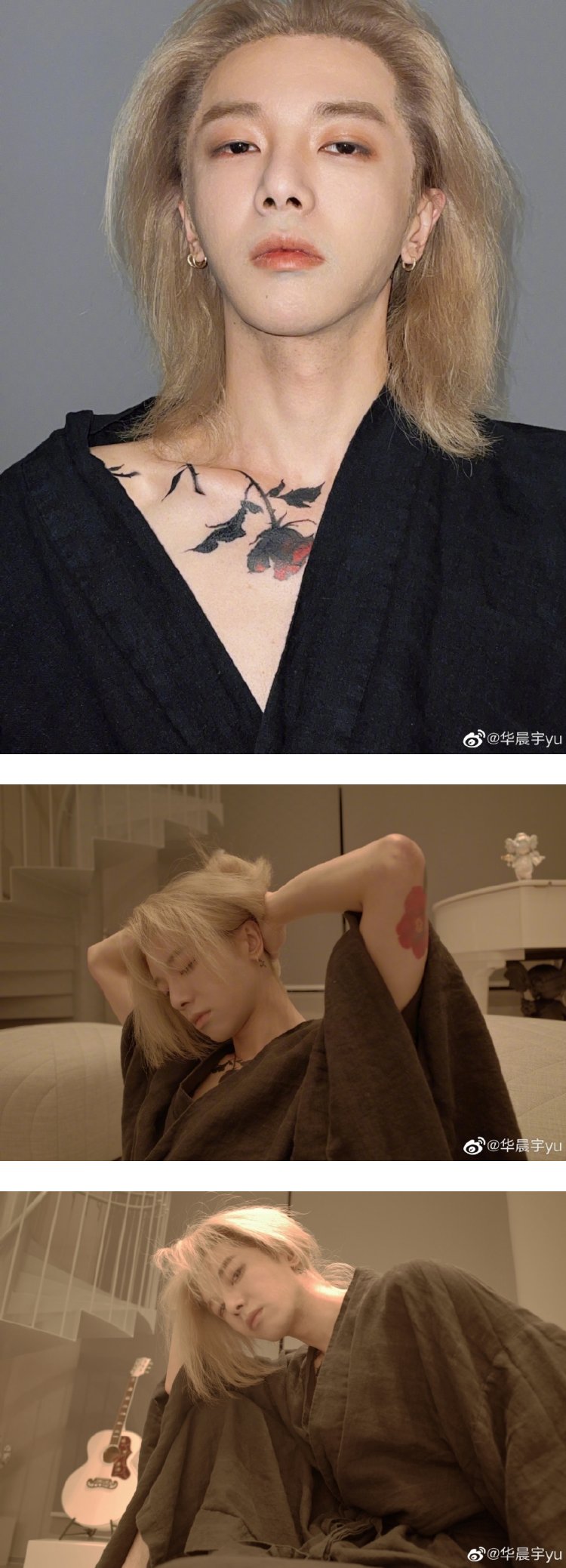 华晨宇突破性新造型！ 金色长发+玫瑰花纹身...网看傻：辣眼睛 娱乐资讯 图1张