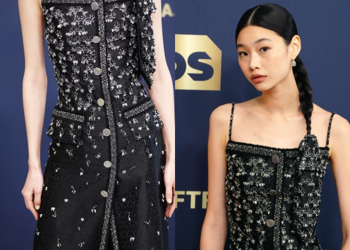 Style｜首次入围即夺后，《鱿鱼游戏》郑好娟绝美幸运红毯礼服来自它！ 更多热点 图4张