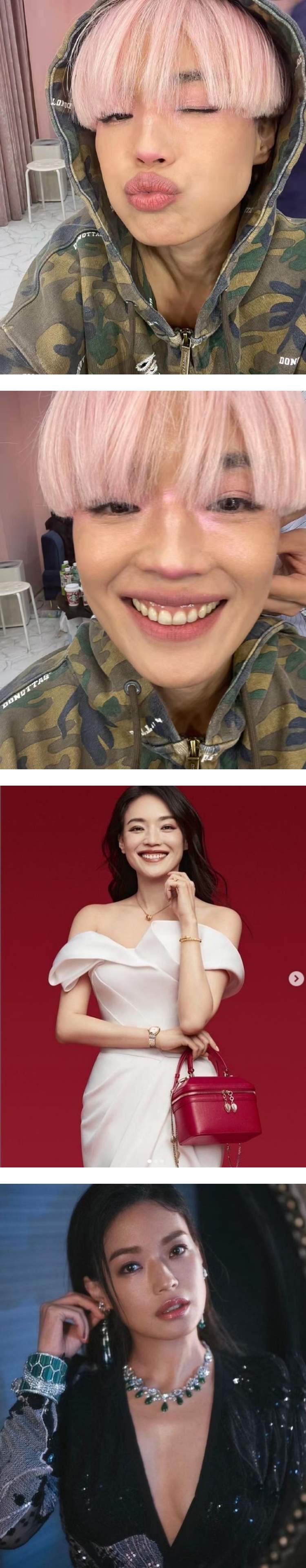舒淇超短发+樱花粉造型曝光！ 网吓坏：女神也崩坏了 娱乐资讯 图2张