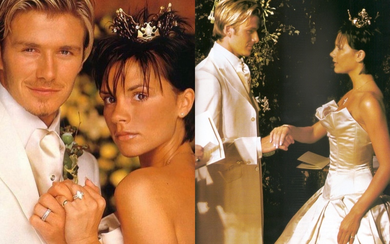 Style｜回顾23年前Victoria和David Beckham结婚照！Vera Wang婚纱好前卫！ 更多热点 图2张