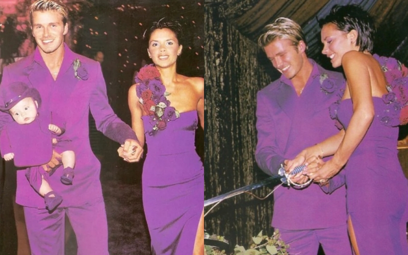 Style｜回顾23年前Victoria和David Beckham结婚照！Vera Wang婚纱好前卫！ 更多热点 图4张
