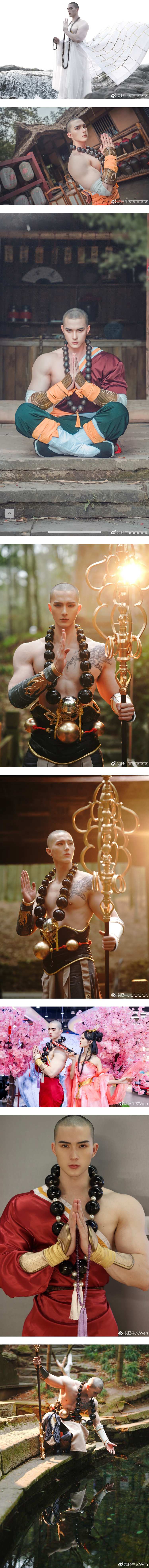 马来西亚00后帅哥和尚走红！ 禁欲感仙气外表...半裸秀超壮硕肌肉 娱乐资讯 图2张