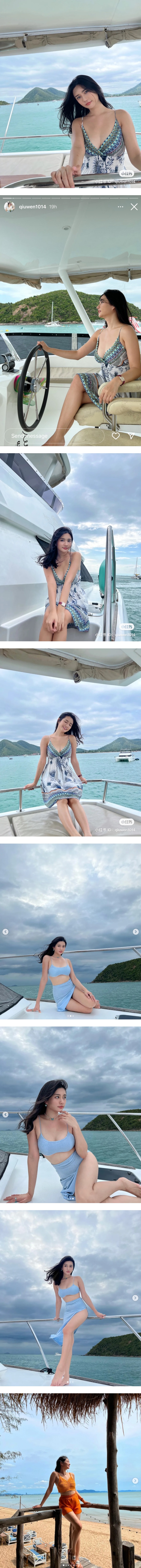 泰国游艇晒绝美照被质疑P图过度！秋雯大方认了：有修肚子和手臂 娱乐资讯 图2张