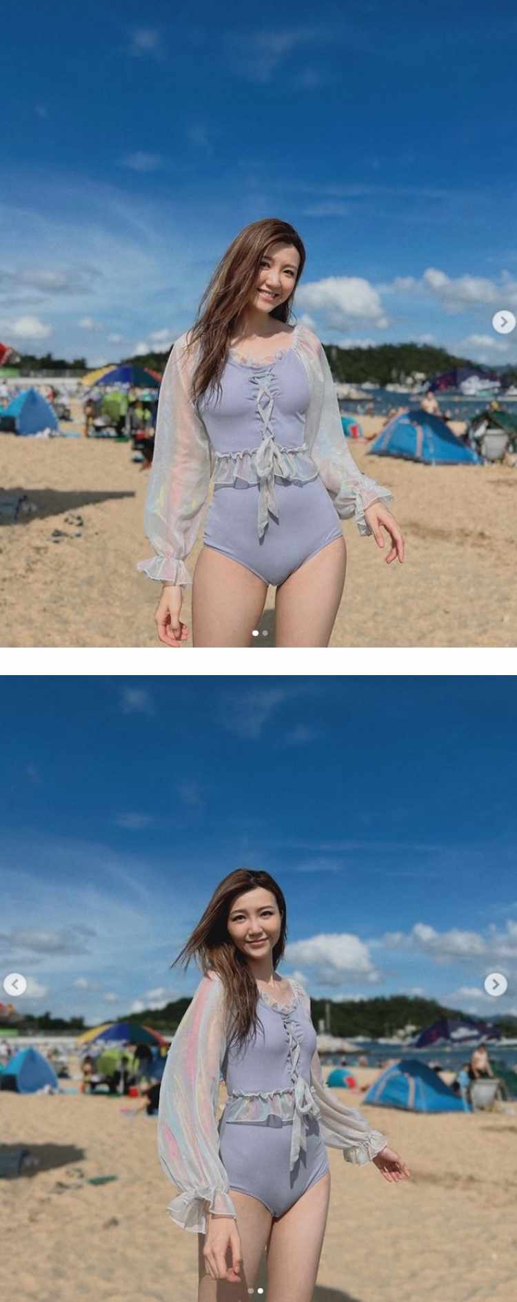 吴若希罕晒泳装照！ 反遭网友酸：阿婆泳衣 娱乐资讯 图1张