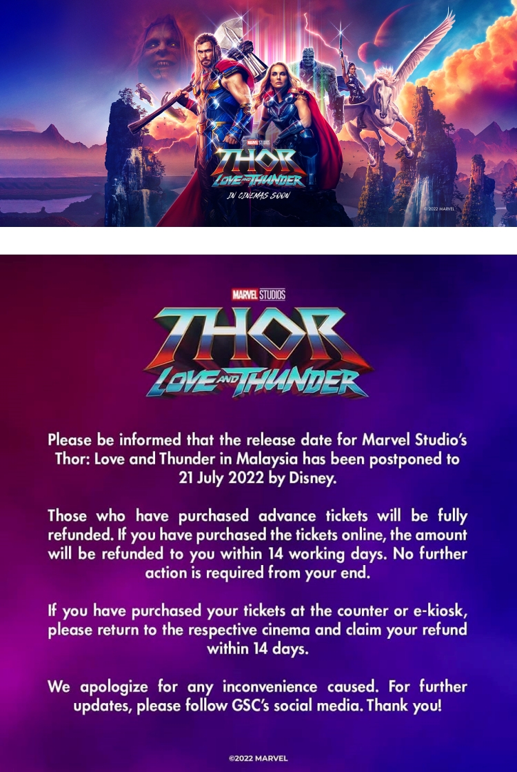 《Thor：Love and Thunder》马来西亚延档上映！　疑与这两大原因有关 娱乐资讯 图1张