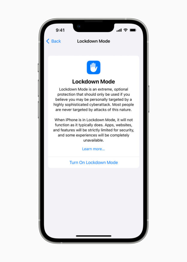 News I Apple将推出“锁定模式”！5大新防护措施 所有骇客都能阻挡！ 更多热点 图2张