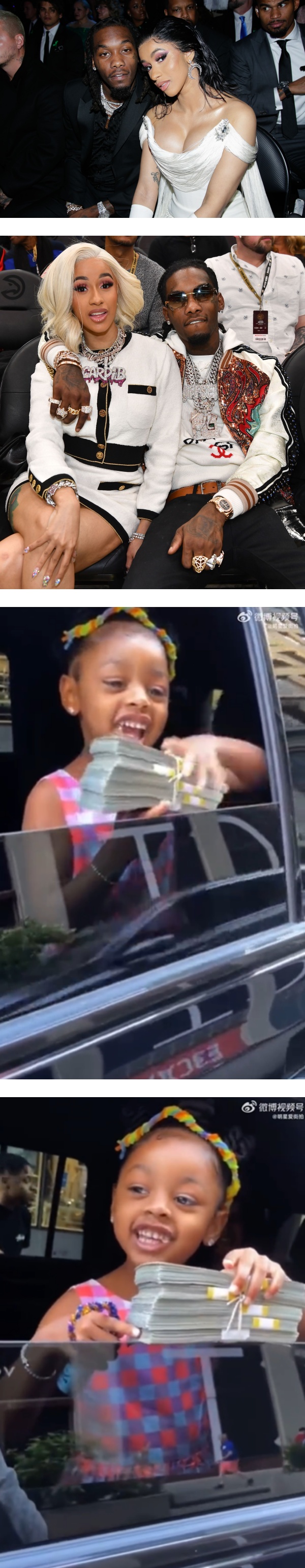 Cardi B 4岁女儿生日收22K现金！拿来做玩具 娱乐资讯 图1张