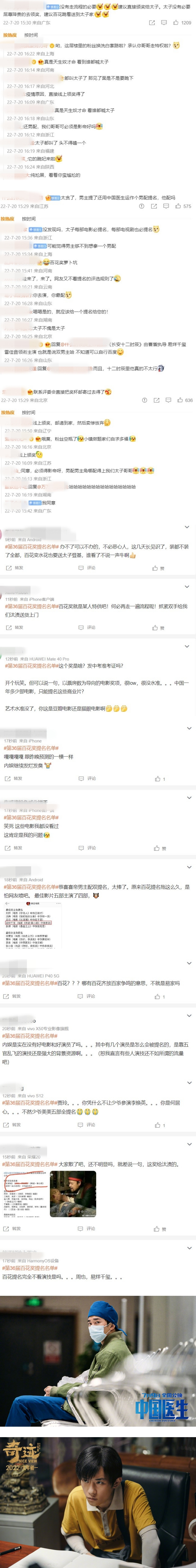 第36届百花奖入围名单公布！ 易烊千玺同时提名最佳男主、最佳男配 娱乐资讯 图2张