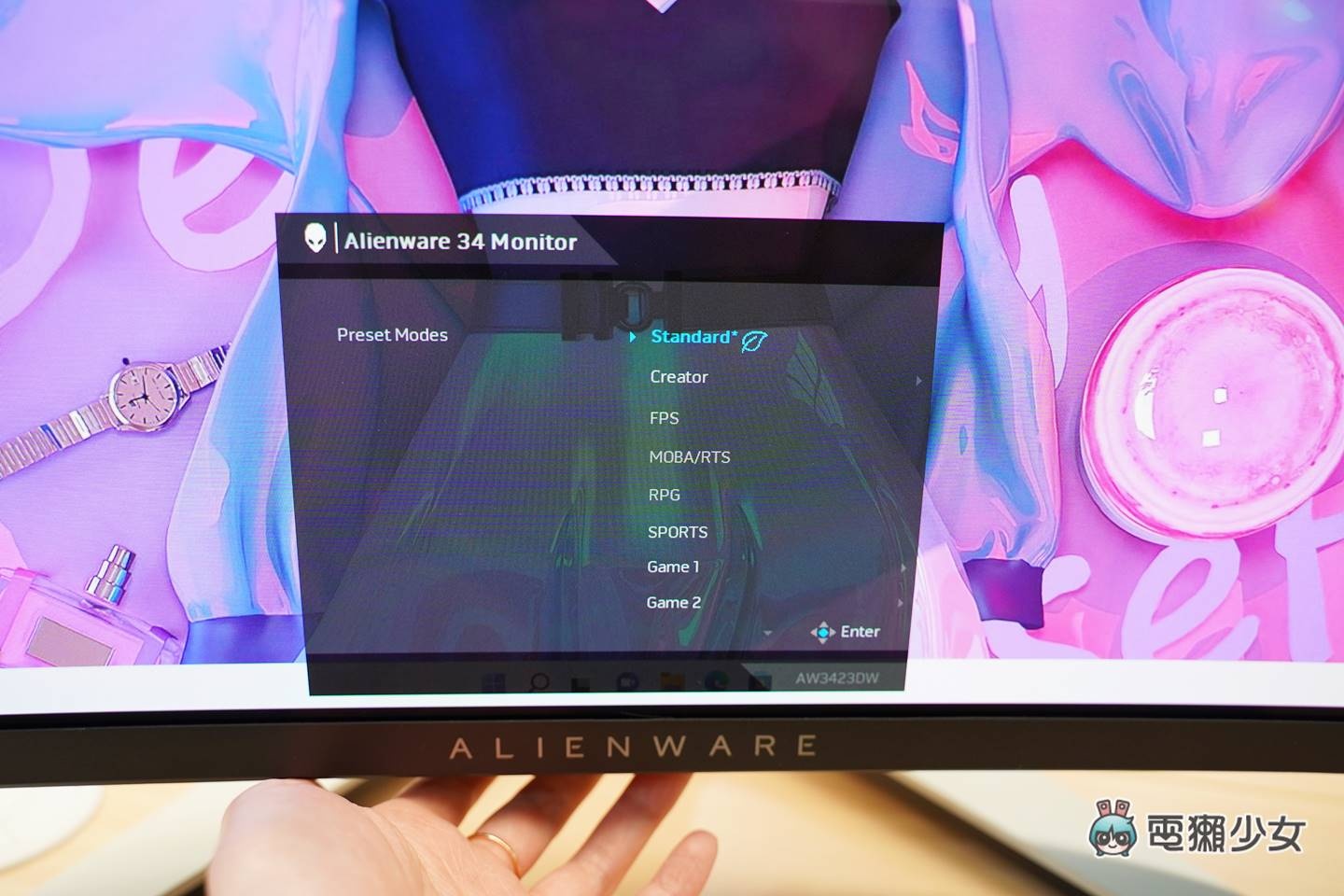开箱｜最新 QD-OLED 技术显示器，Alienware 34 吋曲面电竞萤幕 AW3423DW 数码科技 图14张