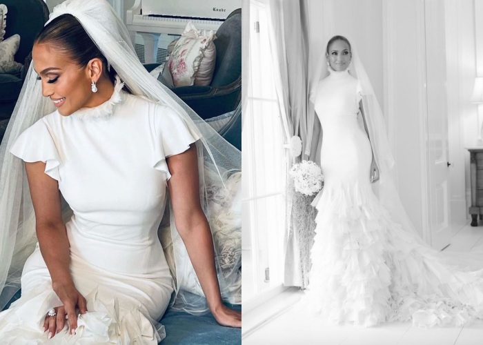 Style｜等了20年，Jennifer Lopez披Ralph Lauren绝美婚纱出嫁！ 更多热点 图2张