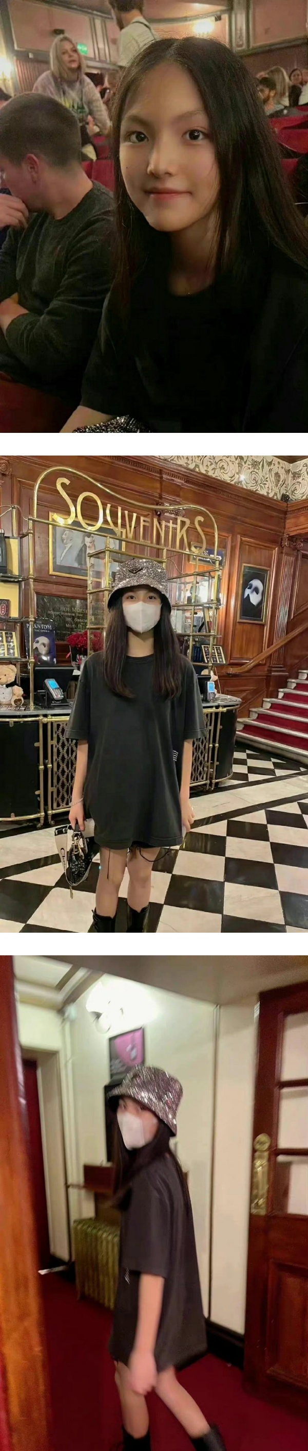 王诗龄英国看话剧！大晒瓜子脸+筷子腿 娱乐资讯 图2张