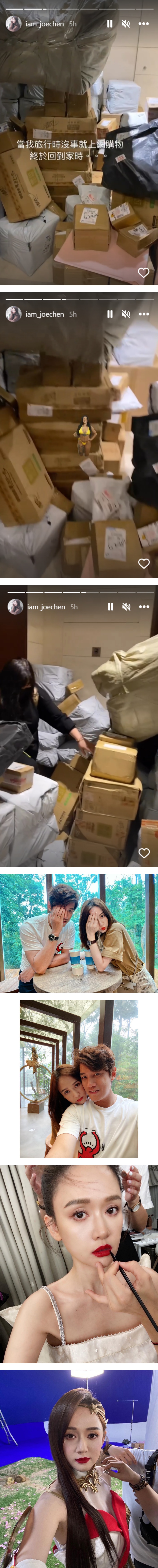 陈乔恩网购买太凶！住家门口堆出“包裹山” 开门得用钻的 娱乐资讯 图2张