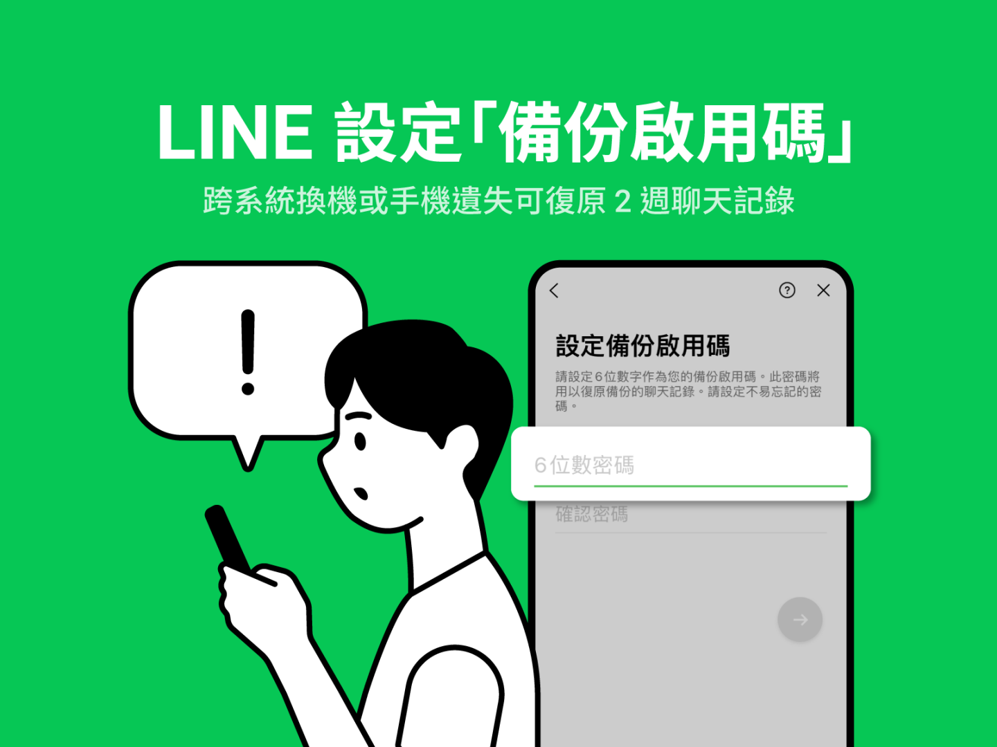 LINE 推出‘ 备份启用码 ’新功能！遗失手机／跨系统换机 可保留 14 天的对话记录 数码科技 图1张