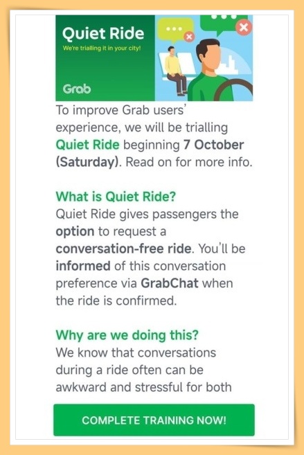 News I 搭电召车最怕和司机瞎聊？Grab测试新模式化解彼此尴尬！ 更多热点 图2张