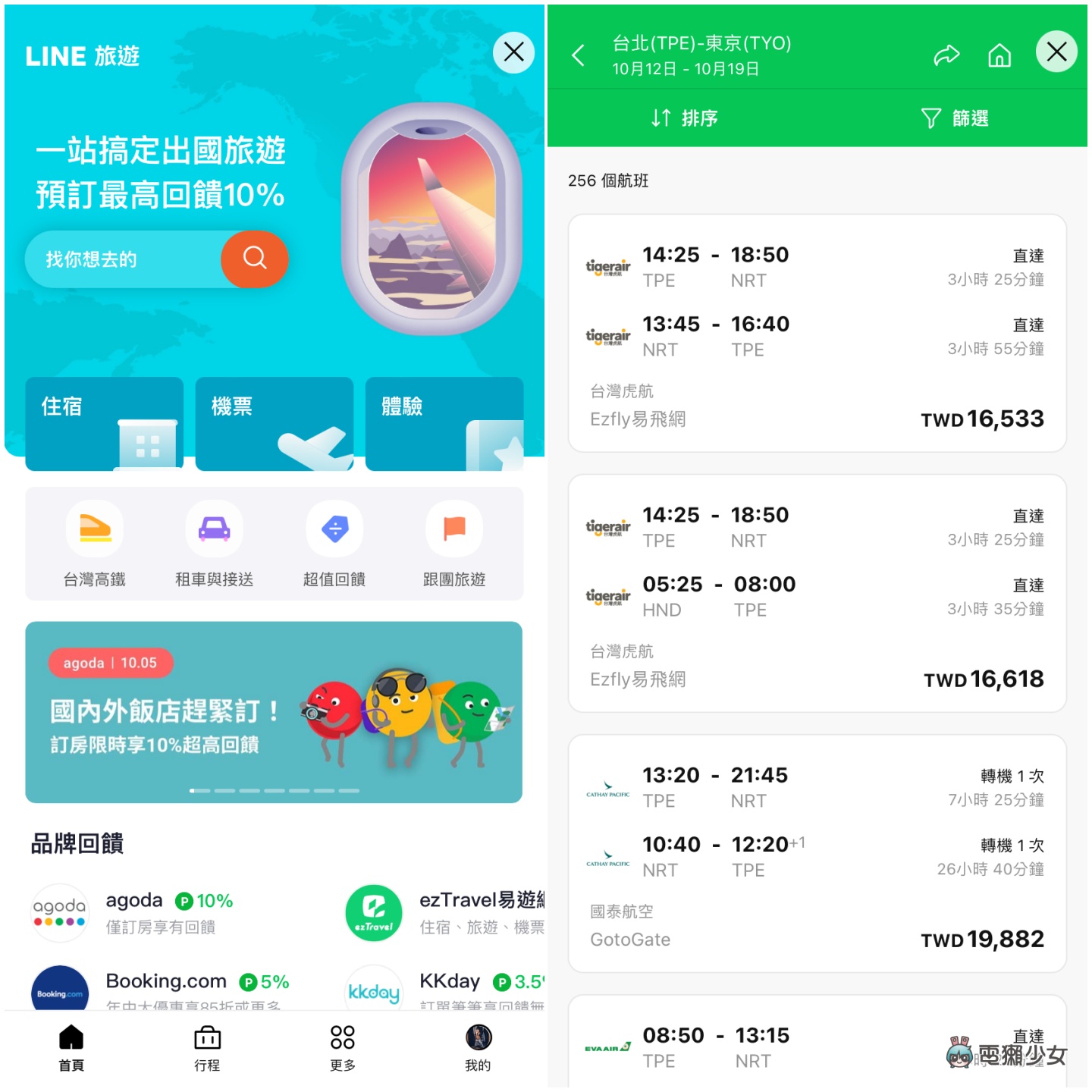好想出国！‘ LINE 旅游 ’10/13 将有限时一周优惠！机票、住宿最高有 10％ 回馈 数码科技 图3张