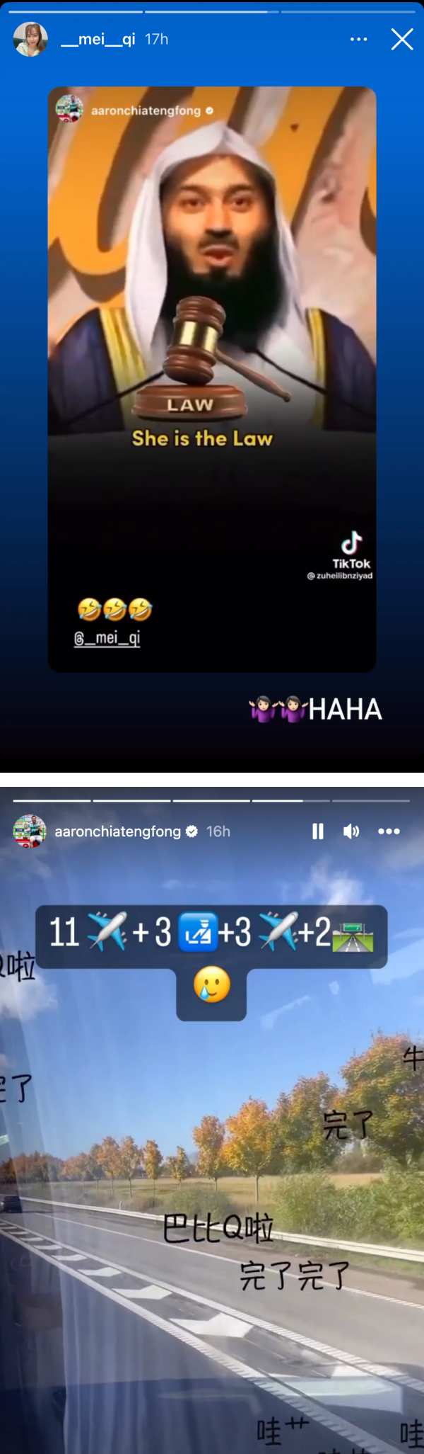芭比Q了！谢定峰转发“老婆就是法律”影片…Mei Qi无奈回应！ 娱乐资讯 图2张