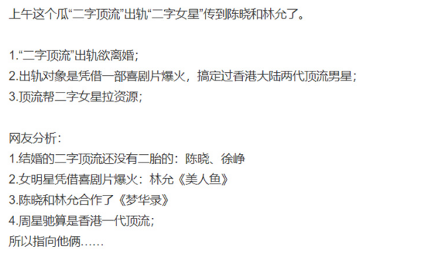 陈晓曝出轨林允 冲热搜榜首！陈妍希被翻“戴绿帽” 娱乐资讯 图3张