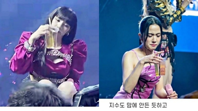 演唱会喝到奇怪液体！BLACKPINK表情失控...她马上换水 娱乐资讯 图2张