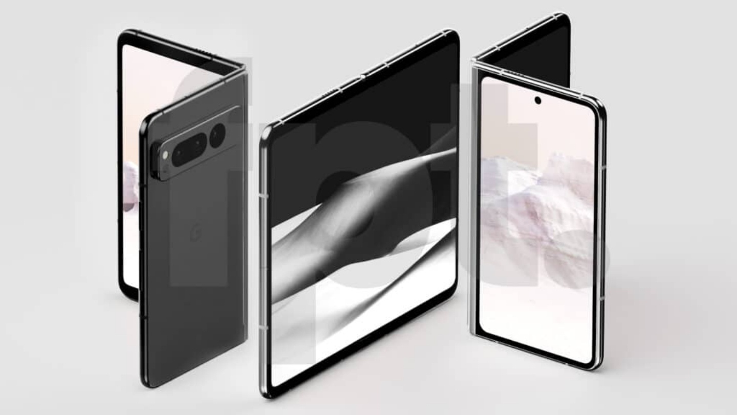 Google 也有折叠机？Pixel Fold 渲染图曝光！同三星 Galaxy Z Fold4 是左右折叠 镜头类似 Pixel 7 系列 数码科技 图1张
