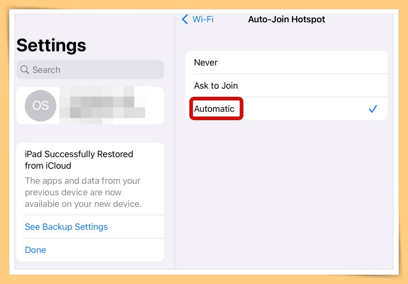 Tips I iPad手动连接很麻烦？教你3个步骤自动连接 iPhone个人热点！ 更多热点 图4张