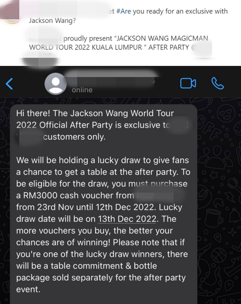 王嘉尔被消费！马来西亚入住酒店、庆功宴地点被公开 买RM3000现金券可抽奖 娱乐资讯 图2张