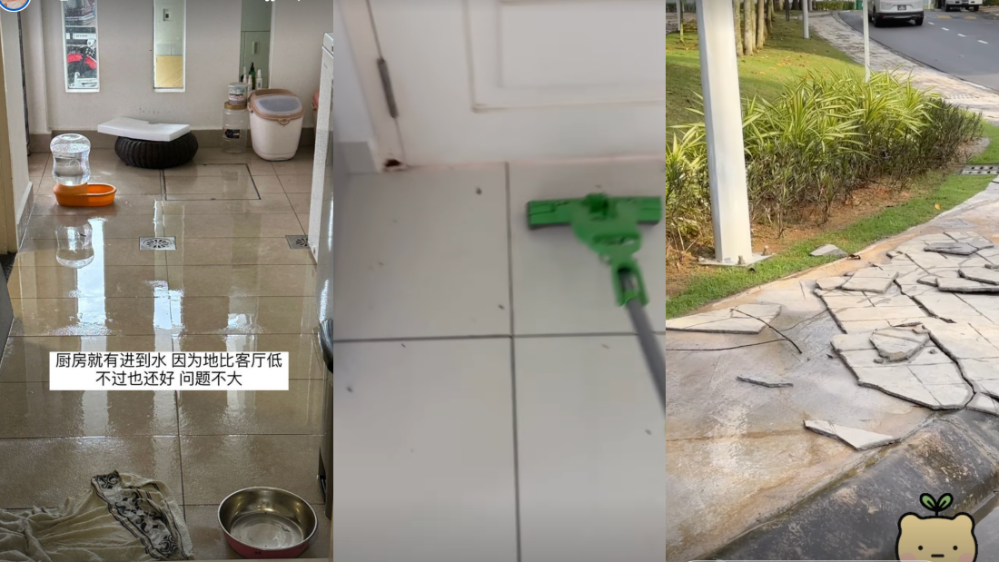 马来西亚网红Miki家门口大淹水！屋外地砖被冲到“飞起” 娱乐资讯 图3张