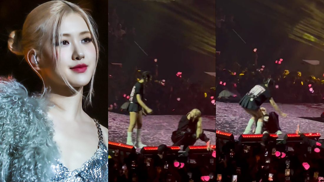 BLACKPINK 全球巡演再掀笑料！Rosé意外将麦克风丢下台…直接傻眼捂嘴、躺地！ 娱乐资讯 图2张