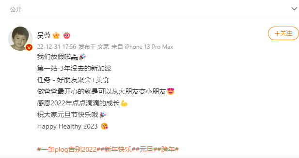 刚确诊康复！吴尊一家飞新加坡度假！ 娱乐资讯 图1张