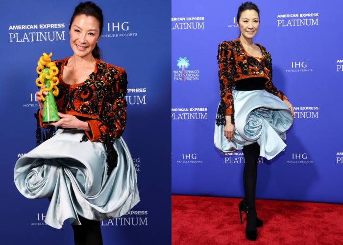 Style I 杨紫琼国际红毯超高衣Q！披闪耀星河礼服勇夺金球奖影后！ 更多热点 图6张