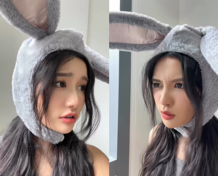 秋雯兔子look 拍片！意外撞脸蔡卓宜 娱乐资讯 图1张
